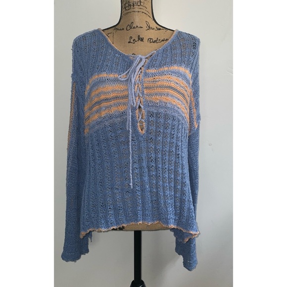 FREE PEOPLE Marina Bay Lace-Up Sweater(Pit to pit 33” Length 24”) - Picture 2 of 8